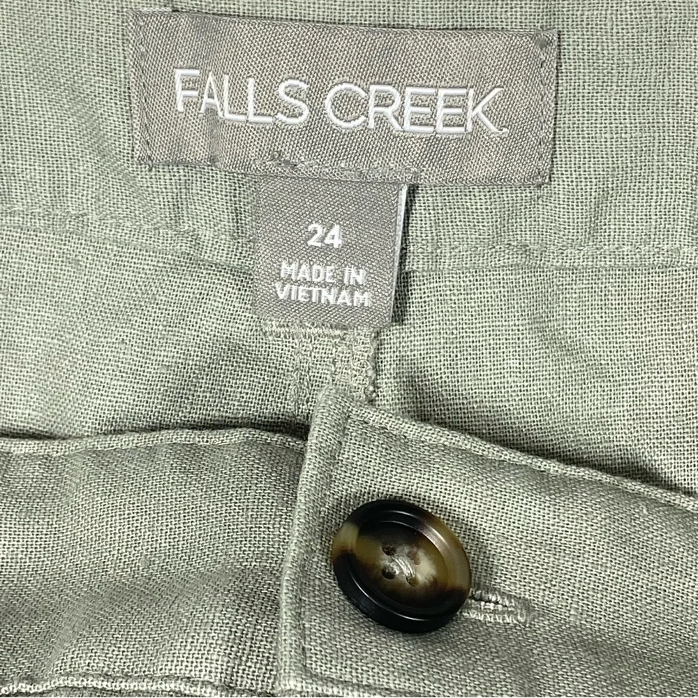Falls Creek Cargo Pants Women Plus 24 Sage Gray Crop Stretch Casual Workwear NWT - Picture 5 of 16